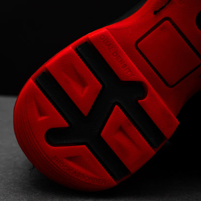 Black Leather Botin with Lightweight Soles - Square Toe