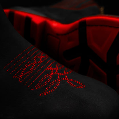 Black Leather Botin with Lightweight Soles - Square Toe