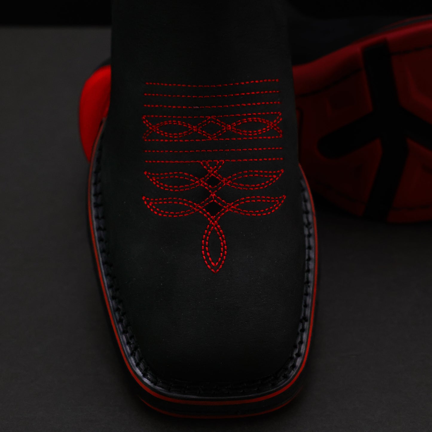 Black Leather Botin with Lightweight Soles - Square Toe